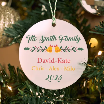 Custom Family Christmas Keepsake Ornament