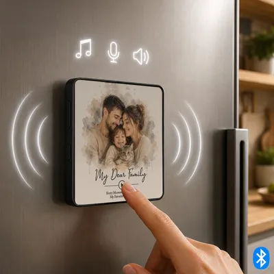 Custom Family Name Photo Magnet Music Player Gift