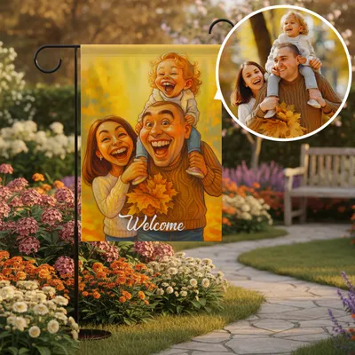 Custom Family Welcome Yard Flag