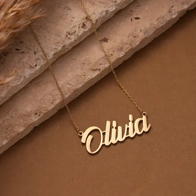 Custom Handwriting Style Silver Name Necklace