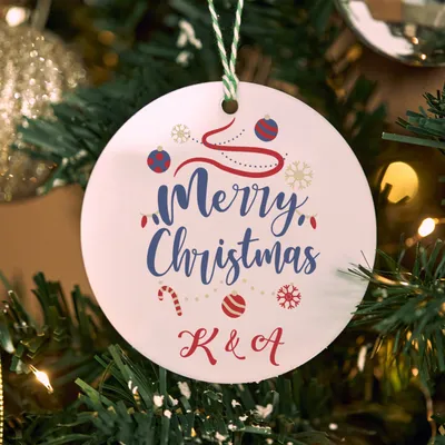 Custom Letter Christmas Ornament for Holidays