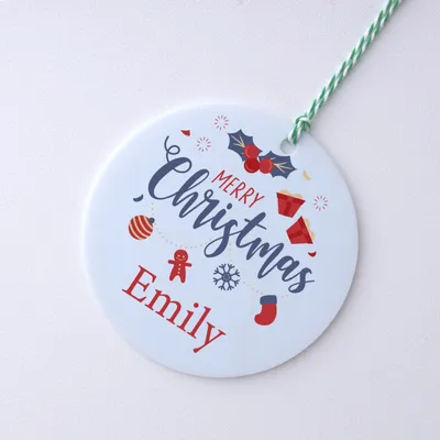 Custom Name Christmas Ornament for Holidays