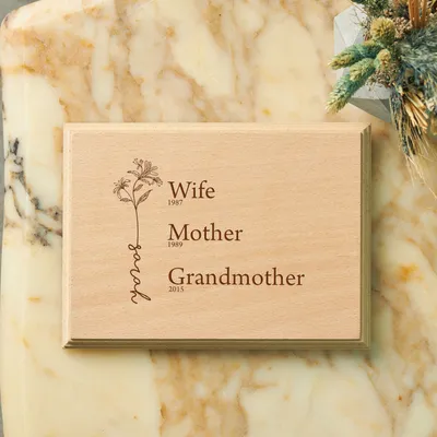 Custom Name Engraved Grandma Wooden Frame for Mother's Day