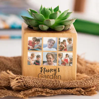 Custom Photo Succulent Planter for Mom and Grandma