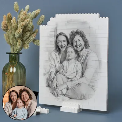 Custom Sketch Efect Photo Block Puzzle Gift