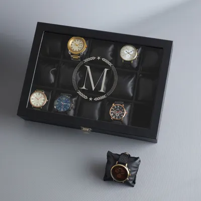 Custom Watch Box with Letter Design