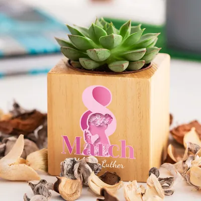 Custom Women's Day Succulent Planter with Personalization