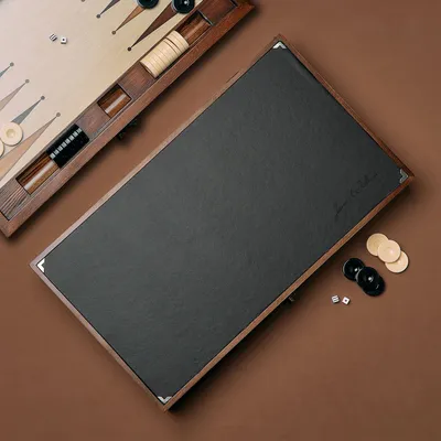 Customizable Luxury Gold Leather Backgammon Set