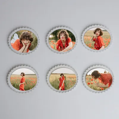 Customizable Set of 6 Photo Magnets