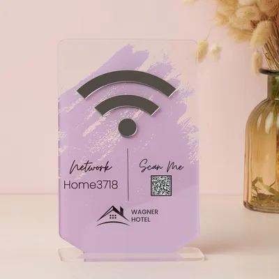 Customizable Wifi Connection QR Code Acrylic Plate