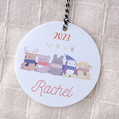 Cute Animals Personalized Christmas Tree Ornament