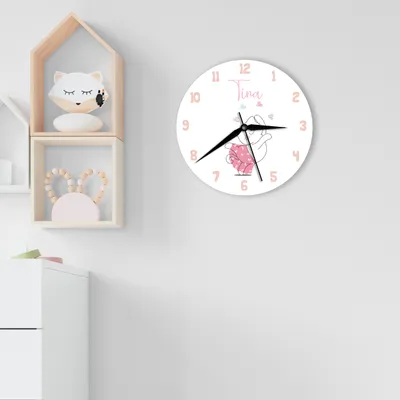 Cute Cat Designed Personalized Wall Clock