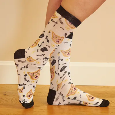 Cute Cat Personalized Pet Socks with Picture