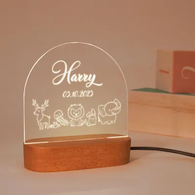 Cute Forest Animals Concept Personalized Led Lamp