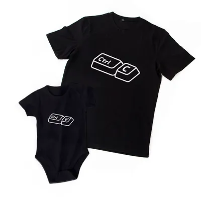 Dad and Baby Matching Ctrl C Ctrl V T-Shirt Set