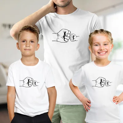 Dad and Kids Triple T-Shirt Combination - 100% Cotton Fabric