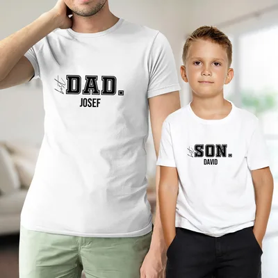 Dad and Son Name T-Shirt Combination