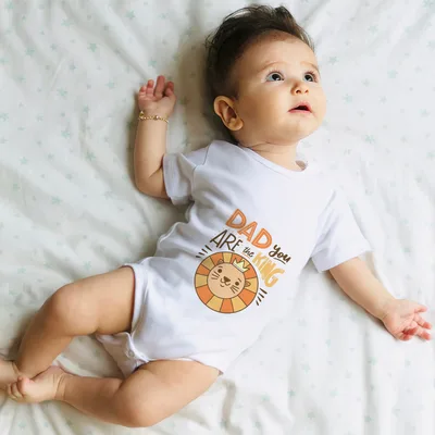 Dad You are the King Design Funny Baby Bodysuit