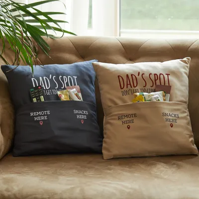 Dad's Spot Designed Decorative Pocket Pillow as Father's Day Gift