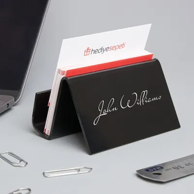 Desktop Business Card Holder with Customized Signature Design