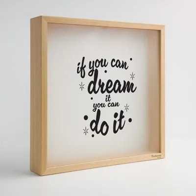 Dream and Do It Motivational Wooden Money Box