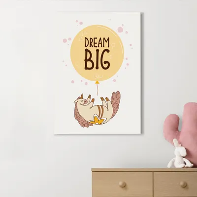 Dream Big | Unicorn Designed Canvas for Baby Room