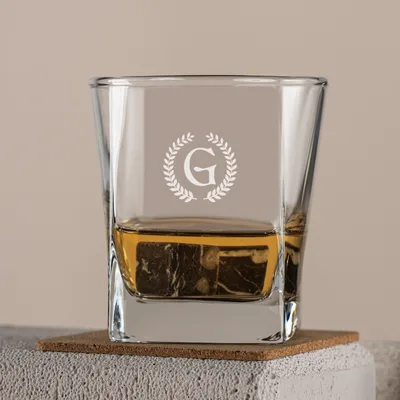 Personalised Monogram Whiskey Glass for Men and Dads