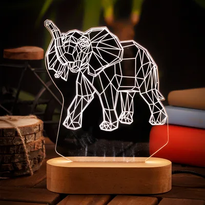 Elephant Design 3D Led Lamp