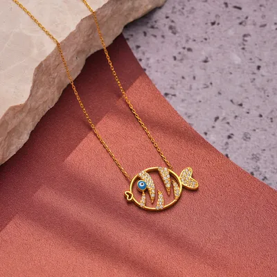 Enameled Fish Gold Plated Necklace