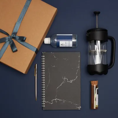 Executive Coffee Connoisseur Gift Set with Custom Pen and Notebook