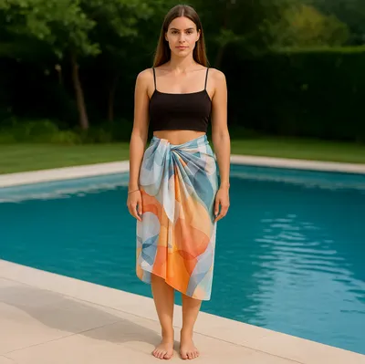 Exotic Leaf Print Beach Wrap Sarong