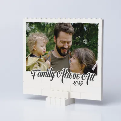 Family Above All Custom Date & Photo 46-Piece Block Puzzle