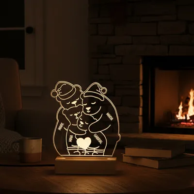 Family Bond Bear Personalized LED Night Light Gift