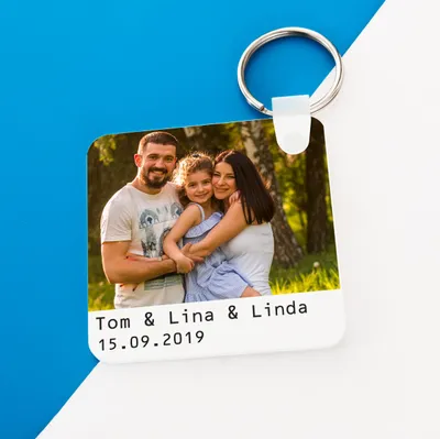 Family Photo Printed Keychain