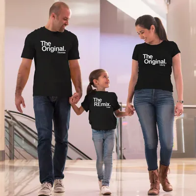 Family T-Shirt with Name Printed 3 Piece