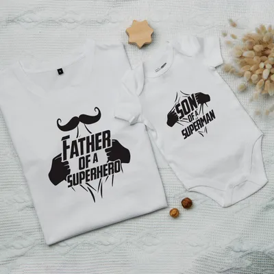 Father Son Superhero Matching Shirt Set - Perfect for Father's Day