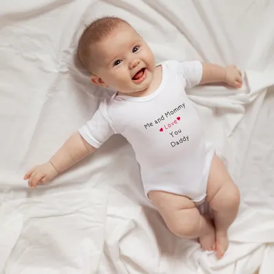 Father's Day Custom Baby Bodysuit with Heartfelt Message