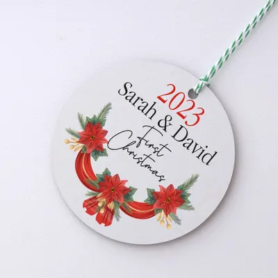 First Christmas Personalized Names Tree Ornament