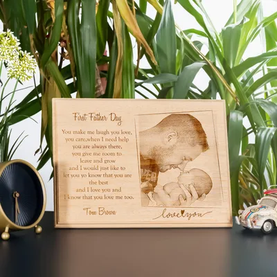 First Father's Day Gifts Printed Wooden Picture