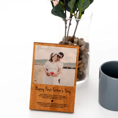 First Father's Day Personalized Photo Message Frame