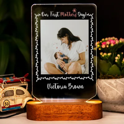 First Mother's Day Gift for Mom 3D LED Lamp with Name and Picture