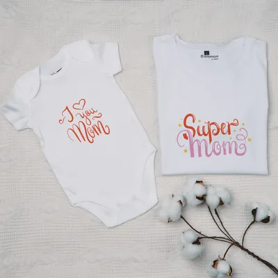 First Mother's Day Gift T-Shirt Body Combination for Super Moms