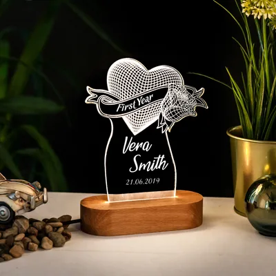 First Wedding Anniversary Gifts 3D LED Lamp