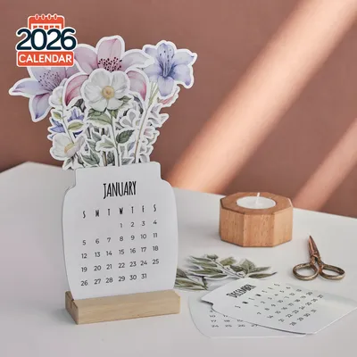 Floral Desk Calendar Perfect for Birthday and Christmas Gifts