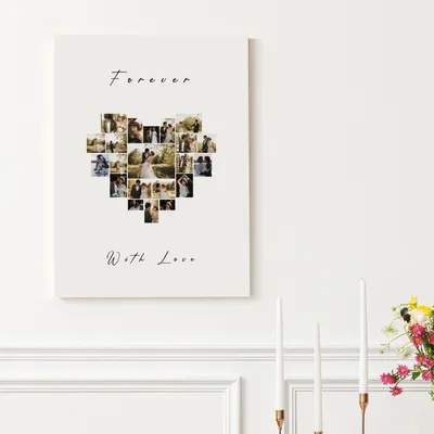 Forever with Love Designed Photo Printed Canvas