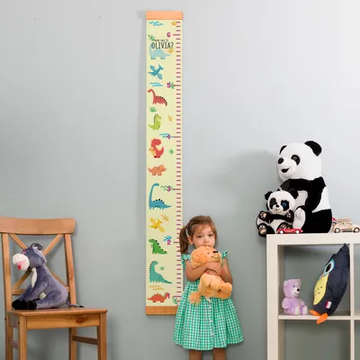 Fun Dinosaur Themed Height Measurement Chart for Kids Rooms