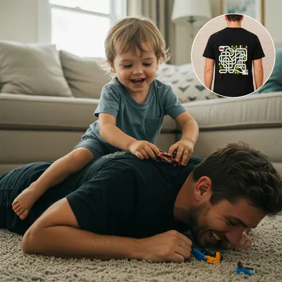 Fun Maze Massage T-Shirt for Dads and Kids
