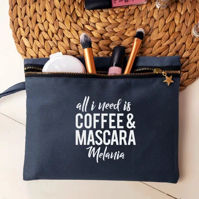 Funny Quote Design Personalized Canvas Makeup Bag