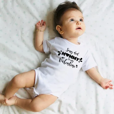 Funny Valentine's Day Gifts for Mom Short Sleeve Baby Bodysuit