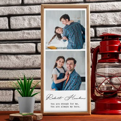 Gift for Dad Personalized Photo Printed Wooden Picture Frame
